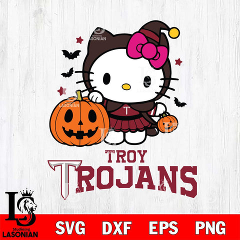 Troy Trojans Hello Kitty Horror 1 Svg Eps Dxf Png File, Digital Download