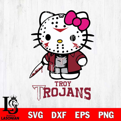 Troy Trojans Hello Kitty Horror 3 Svg Eps Dxf Png File, Digital Download