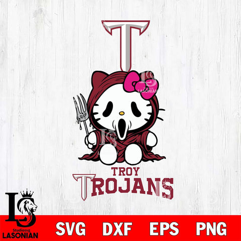 Troy Trojans Hello Kitty Horror 4 Svg Eps Dxf Png File, Digital Download