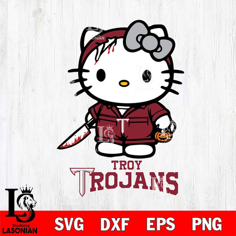 Troy Trojans Hello Kitty Horror 5 Svg Eps Dxf Png File, Digital Download