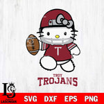 Troy Trojans Hello Kitty NCAA 4 Svg Eps Dxf Png File, Digital Download, Instant Download