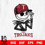 Troy Trojans Jack Skellington 3 Halloween Svg Eps Dxf Png File, NCAA svg, Digital Download, Instant Download