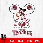 Troy Trojans Mickey Heart Rugby Svg Eps Dxf Png File, Digital Download ,Instant Download, Cricut File