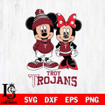 Troy Trojans Mickey Minnie Mouse Cute Football Svg Eps Dxf Png File, NCAA svg , File Cut , Digital Download , Instant Download, Cut Svg Files