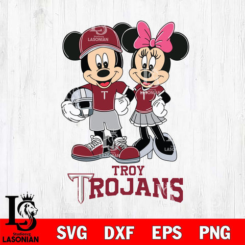 Troy Trojans Mickey Minnie Mouse Helmet Svg Eps Dxf Png File, NCAA svg , File Cut , Digital Download , Instant Download, Cut Svg Files