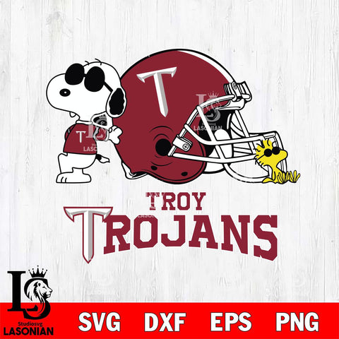 Troy Trojans Snoopy Sport 2 Svg Eps Dxf Png File, Digital Download