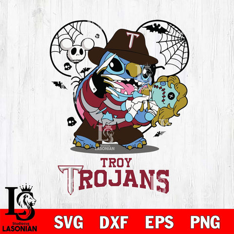 Troy Trojans Stitch Freddy Krueger Halloween Svg Eps Dxf Png File, Digital Download, Instant Download