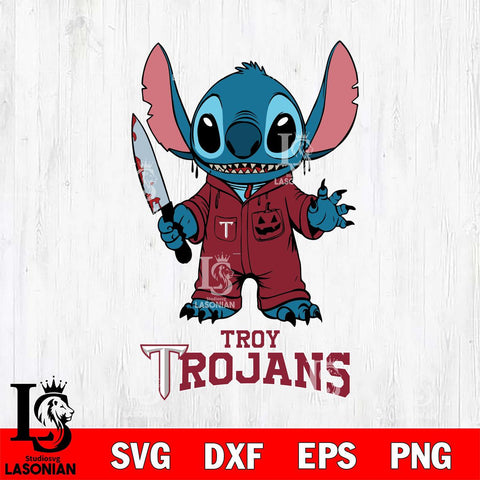 Troy Trojans Stitch Horror 2 Svg Eps Dxf Png File, NCAA svg, Digital Download, Instant Download