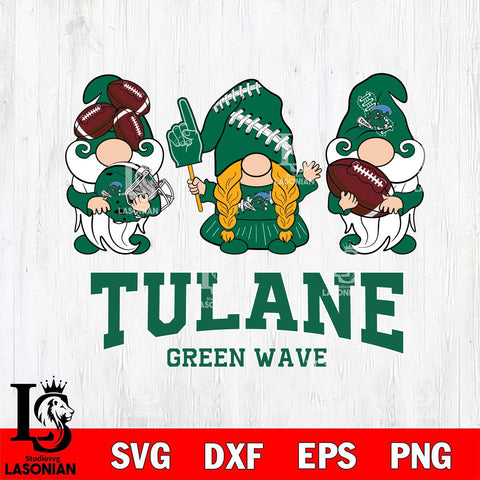 Tulane Green Wave 3 Gnomes Football Svg Eps Dxf Png File, Digital Download, Instant Download