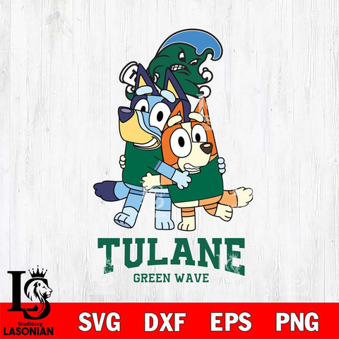 Tulane Green Wave Bluey & Bingo 3 Svg Eps Dxf Png File, NCAA svg, Digital Download, Instant Download