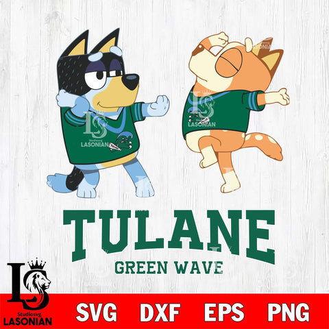 Tulane Green Wave Bluey Dance Svg Eps Dxf Png File, Digital Download, Instant Download