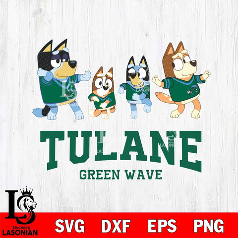 Tulane Green Wave Bluey Dance Mode Squats Svg Eps Dxf Png File, Digital Download, Instant Download