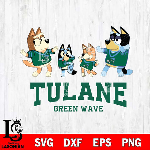 Tulane Green Wave Bluey Dance Squats Svg Eps Dxf Png File, Digital Download, Instant Download