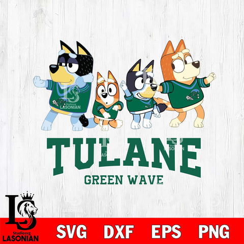 Tulane Green Wave Bluey Mode Dance Squats Svg Eps Dxf Png File, Digital Download, Instant Download