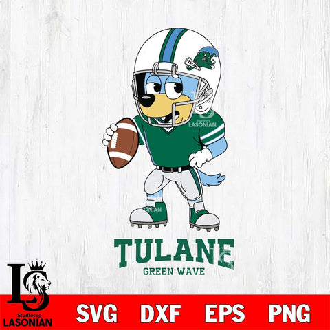 Tulane Green Wave Bluey rugby Svg Eps Dxf Png File, Digital Download ,Instant Download, Cricut File