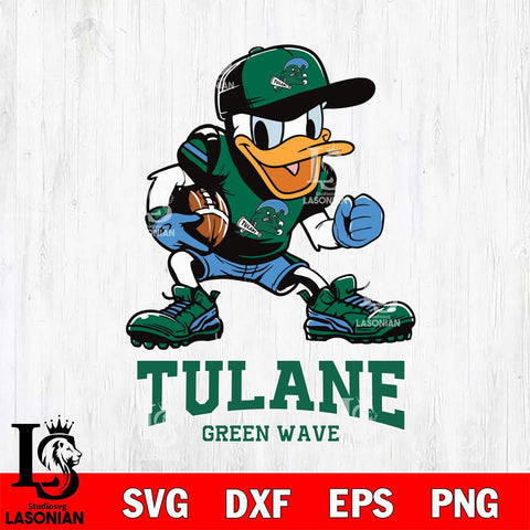 Tulane Green Wave Donal Duck Disney, Svg Eps Dxf Png File, Digital Download