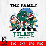 Tulane Green Wave Family Bluey Christmas Svg Eps Dxf Png File, Digital Download