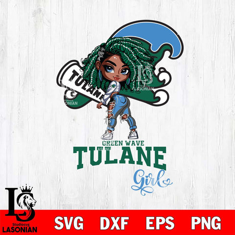 Tulane Green Wave Fan Girl Svg Eps Dxf Png File, Digital Download, Instant Download