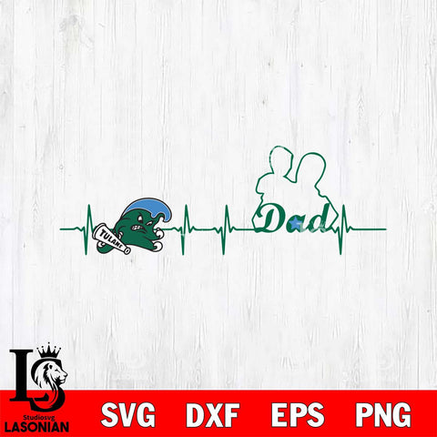 Tulane Green Wave Father Heart Beat Svg Eps Dxf Png File, Digital Download, Instant Download