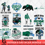 Tulane Green Wave Fathers Day NCAA Bundle 12 Svg Eps Dxf Png File, Digital Download, Instant Download