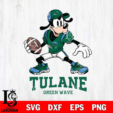 Tulane Green Wave Goofy Disney, Svg Eps Dxf Png File, Digital Download