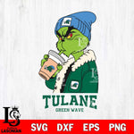 Tulane Green Wave Grinch Bougie Football Svg Eps Dxf Png File, Digital Download, Instant Download