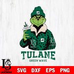 Tulane Green Wave Grinch Christmas Cut Files Cricut, Svg Dxf Eps Png file, Digital download , Silhouette