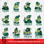 Tulane Green Wave Grinch Christmas NCAA Bundle 12 Svg Eps Dxf Png File,Cricut files, Digital Download, Instant Download