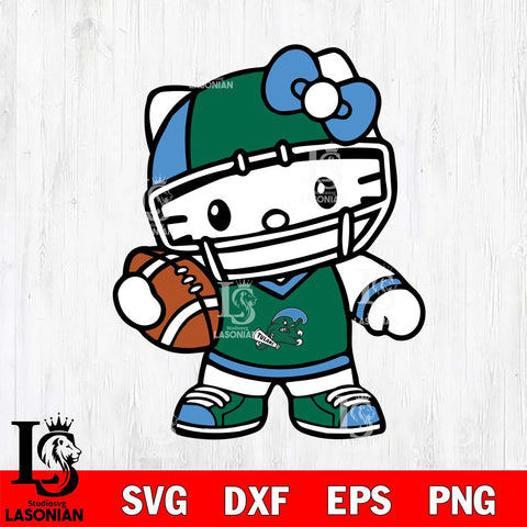 Tulane Green Wave Hello Kitty sport 2 Svg Eps Dxf Png File, NCAA svg, Digital Download, Instant Download