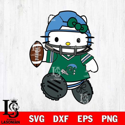 Tulane Green Wave Hello Kitty sport Svg Eps Dxf Png File, NCAA svg, Digital Download, Instant Download