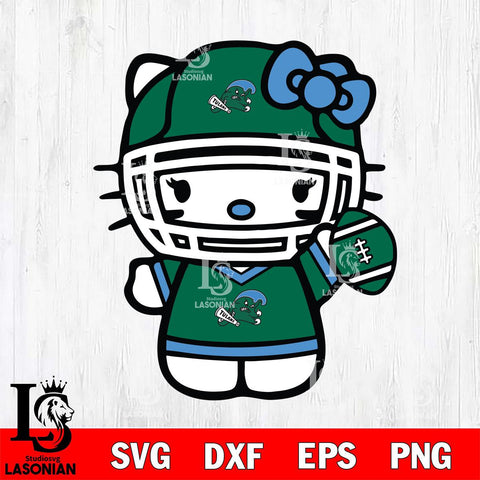 Tulane Green Wave Hello Kitty sport 6 Svg Eps Dxf Png File, NCAA svg, Digital Download, Instant Download