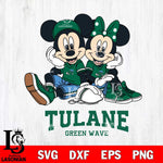 Tulane Green Wave Mickey Minnie Mouse Football Sit Svg Eps Dxf Png File, NCAA svg , File Cut , Digital Download , Instant Download, Cut Svg Files