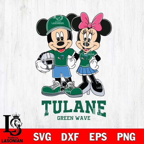 Tulane Green Wave Mickey Minnie Mouse Helmet Svg Eps Dxf Png File, NCAA svg , File Cut , Digital Download , Instant Download, Cut Svg Files