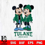 Tulane Green Wave Mickey Minnie Mouse Rugby Svg Eps Dxf Png File, NCAA svg , File Cut , Digital Download , Instant Download, Cut Svg Files