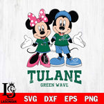 Tulane Green Wave Mickey Minnie Mouse Sport Svg Eps Dxf Png File, NCAA svg , File Cut , Digital Download , Instant Download, Cut Svg Files