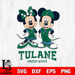 Tulane Green Wave Mickey Minnie Mouse rugby ball Svg Eps Dxf Png File, NCAA svg , File Cut , Digital Download , Instant Download, Cut Svg Files