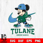 Tulane Green Wave Mickey Mouse NIKE, Svg Eps Dxf Png File, Digital Download