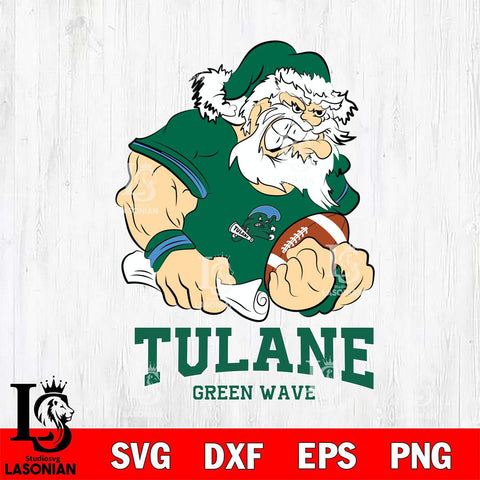 Tulane Green Wave Santa Claus Angry Svg dxf eps png pdf file,NCAA svg,Digital Download,Cricut file