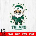 Tulane Green Wave Santa Claus Coffe Svg dxf eps png pdf file,NCAA svg,Digital Download,Cricut file