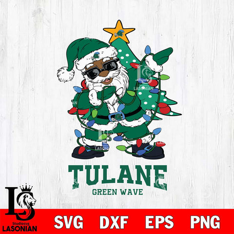 Tulane Green Wave Santa Claus Ugly Christmas Svg dxf eps png pdf file,NCAA svg,Digital Download,Cricut file