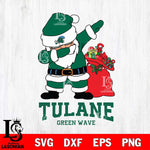 Tulane Green Wave Santa Dabbing Christmas Svg dxf eps png pdf file,NCAA svg,Digital Download,Cricut file