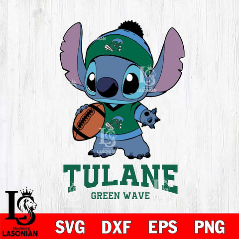 Tulane Green Wave Stitch Disney, Svg Eps Dxf Png File, Digital Download