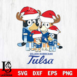 Tulsa Golden Hurricane Christmas Bluey Santa Family Cut Files,Bluey Cricut,Christmas Svg , Bluey svg , Digital Download, dxf eps png pdf file