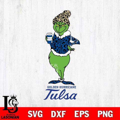 Tulsa Golden Hurricane Grinch Leopard Coffee Svg Eps Dxf Png File, Digital Download, Instant Download