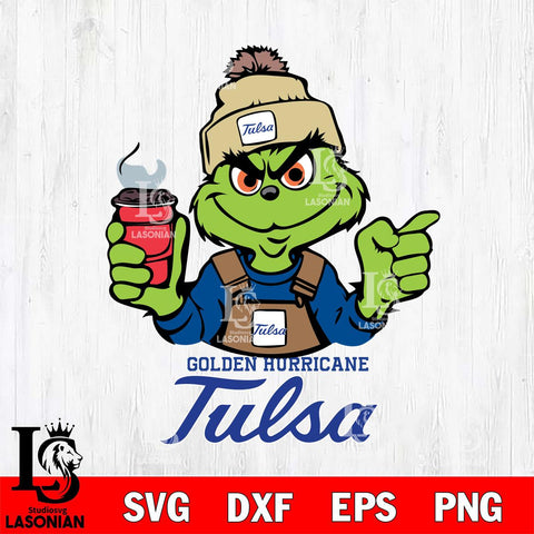 Tulsa Golden Hurricane Grinch with coffee Svg Eps Dxf Png File, Digital Download, Instant Download