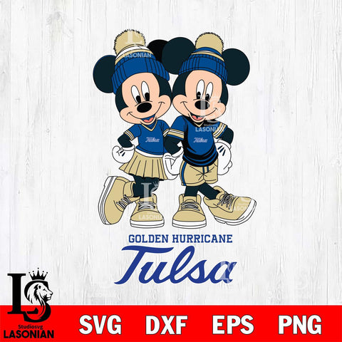 Tulsa Golden Hurricane Mickey And Minnie Mouse Football Svg Eps Dxf Png File, NCAA svg , File Cut , Digital Download , Instant Download, Cut Svg Files