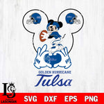 Tulsa Golden Hurricane Mickey Heart Rugby Svg Eps Dxf Png File, Digital Download ,Instant Download, Cricut File