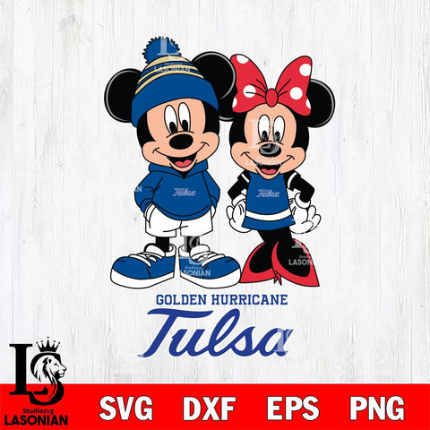 Tulsa Golden Hurricane Mickey Minnie Mouse Cute Football Svg Eps Dxf Png File, NCAA svg , File Cut , Digital Download , Instant Download, Cut Svg Files