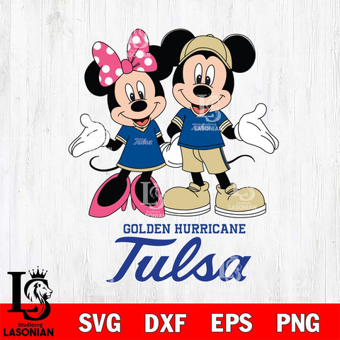 Tulsa Golden Hurricane Mickey Minnie Mouse Sport Svg Eps Dxf Png File, NCAA svg , File Cut , Digital Download , Instant Download, Cut Svg Files