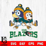 UAB Blazers Bluey & Bingo 8 Svg Eps Dxf Png File, NCAA svg, Digital Download, Instant Download